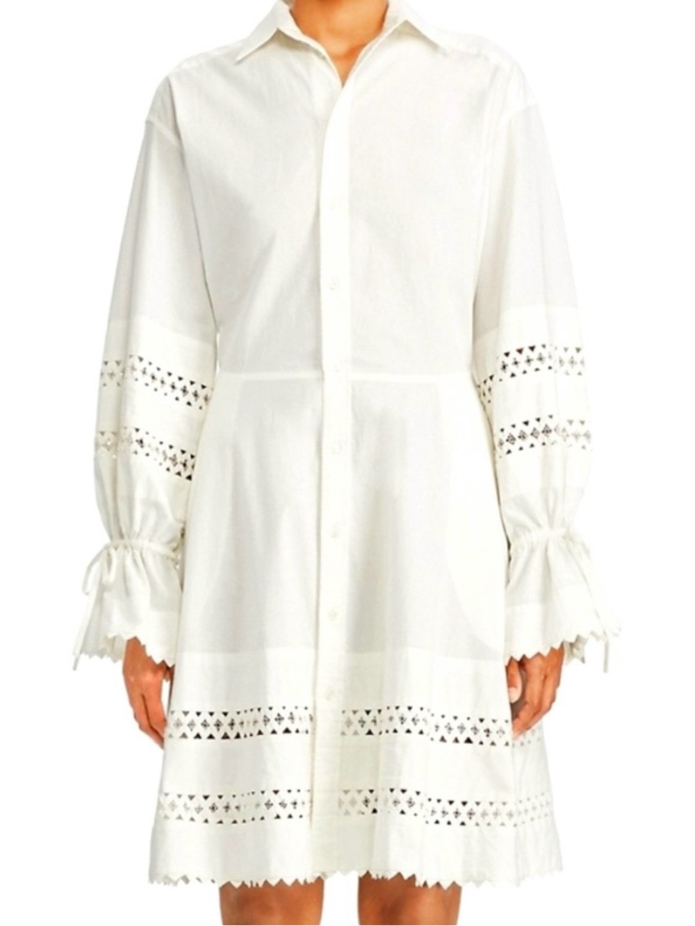 Polo by Ralph Lauren White Eyelet Midi Shirt Dress